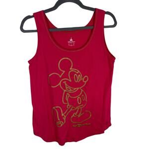 Disney Parks Pink Gold Lightweight Scoop Neck Mickey Mouse Tank Top Size M